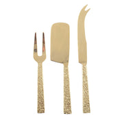 Set of 3 Gold Cheese Knives