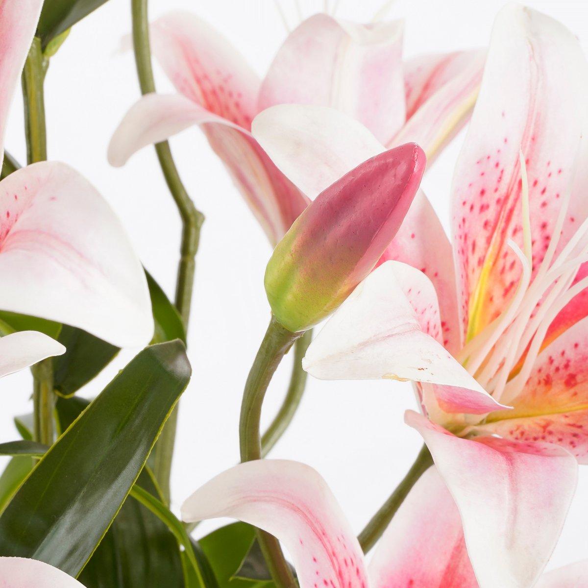 Artificial Tiger Lily Plant in Flower Pot Stan - H47 x Ø45 cm - Pink