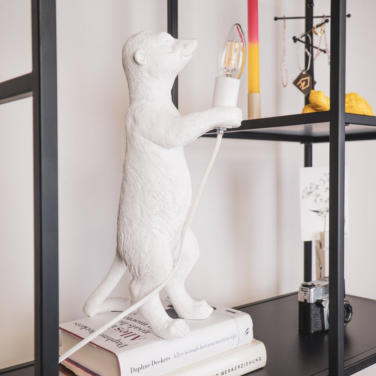 Lamp - Meerkat - Polyresin - Sand - 15x10x38cm