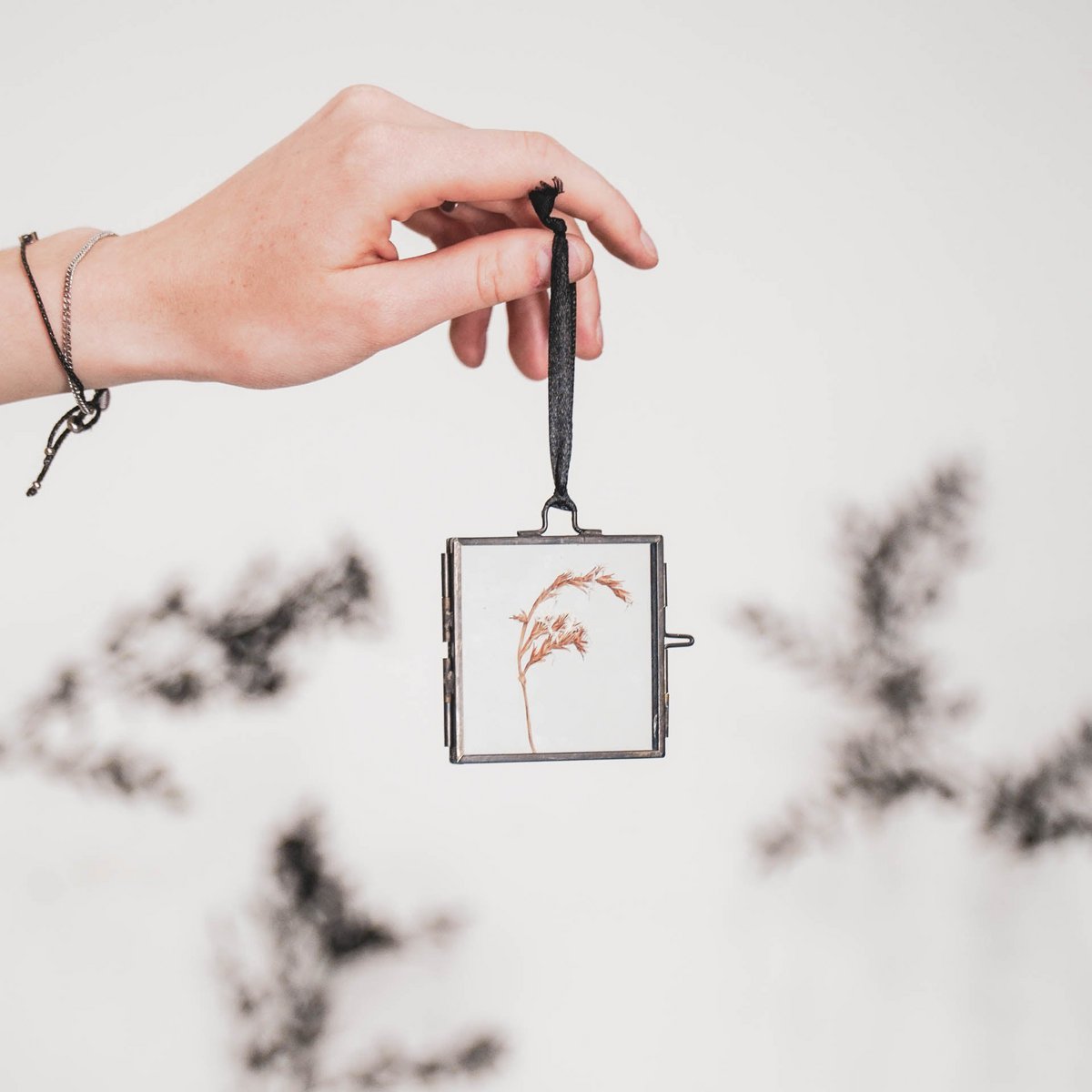 Fotolijst - Hangend - Metaal/Glas - Zwart - 6,5x6cm