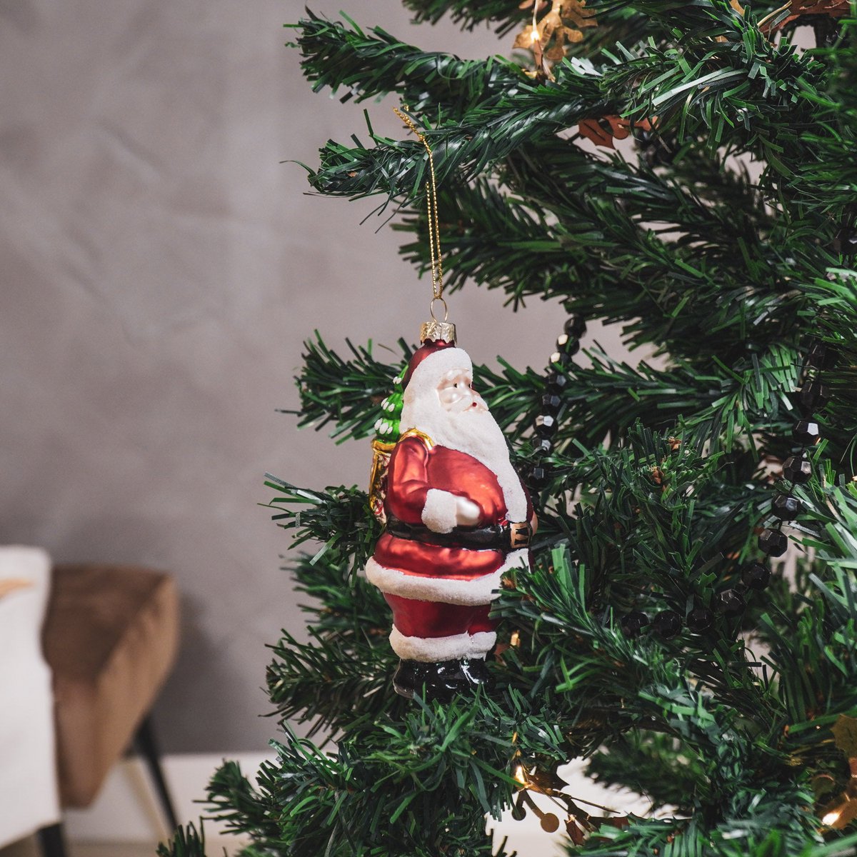 Christmas ornament - Santa Claus - Glass - 6.5x6.5x13cm