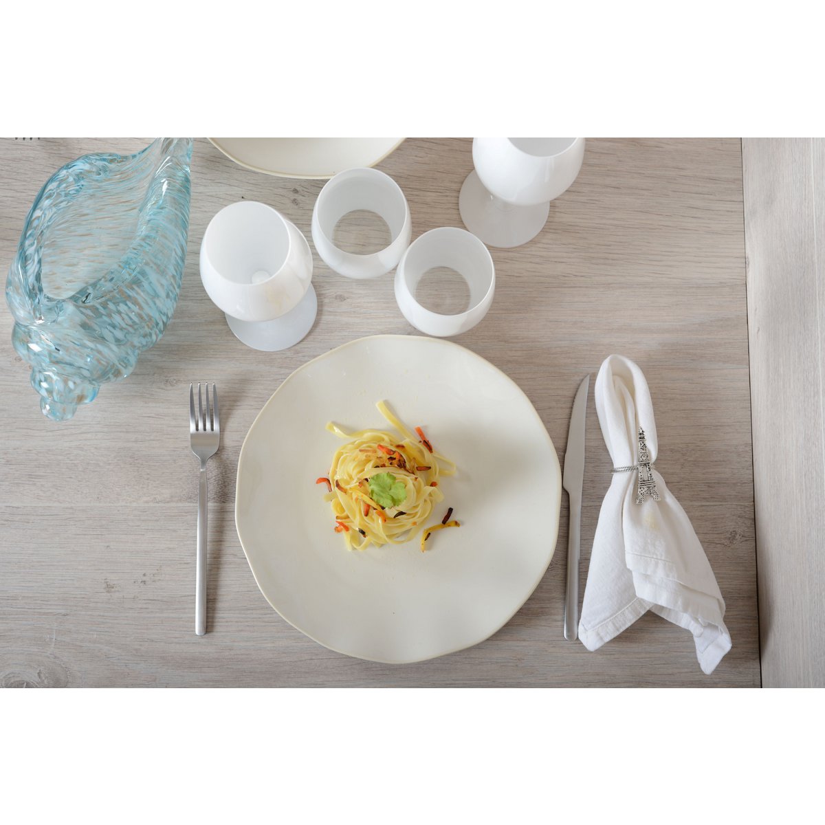 Rosa wit plat bord 27x27x2.8cm