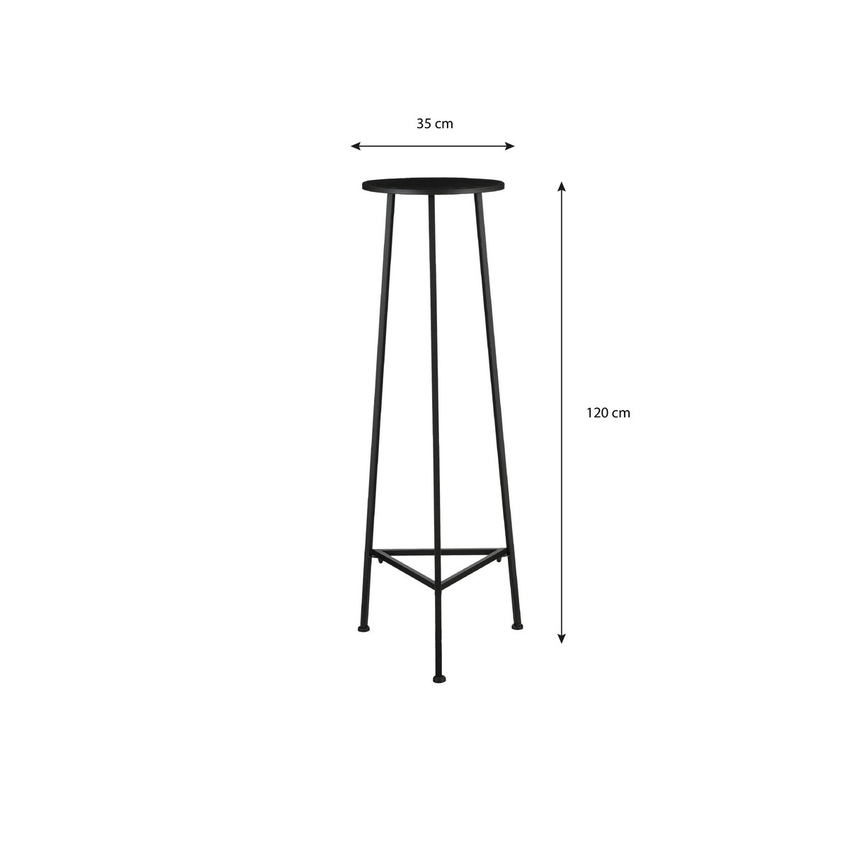 Adine plant table - H120 x Ø35 cm - Metal - Black