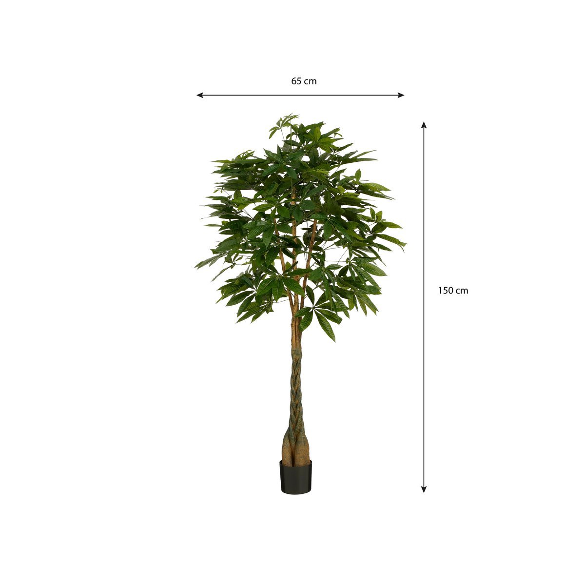 Pachira Artificial Plant - H150 x Ø65 cm - Green
