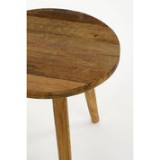 Bold Side Table - H36 x Ø33 cm - Recycled Wood - Brown