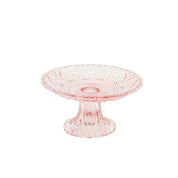 Taartbord - Glas - Roze - 15x8cm