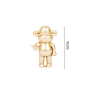 Ornament - hang losse aap beeldje 'de legende' - polyresin - goud - 33x21x50cm