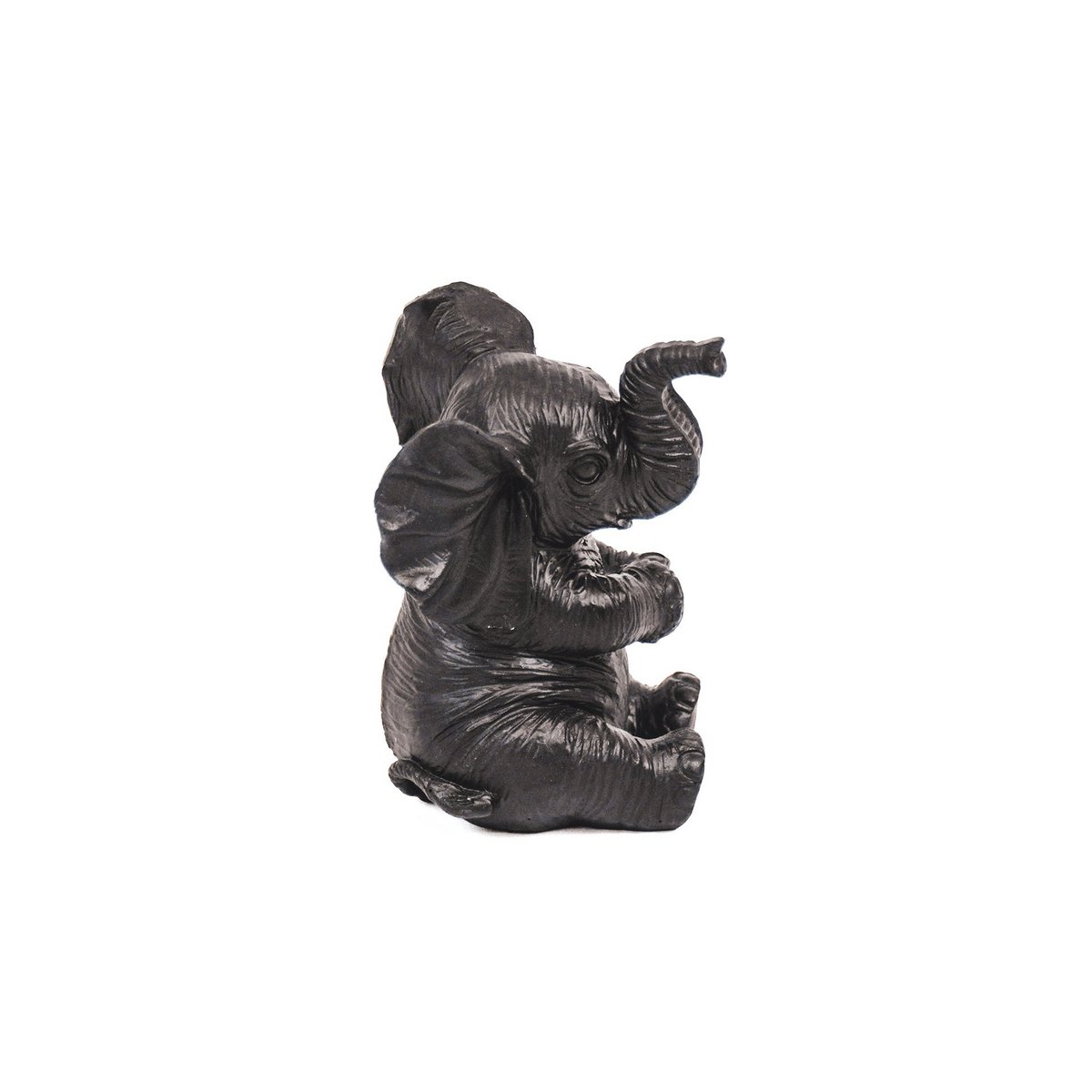 Ornament - Elephant - Polyresin - Black - 7x7x11cm