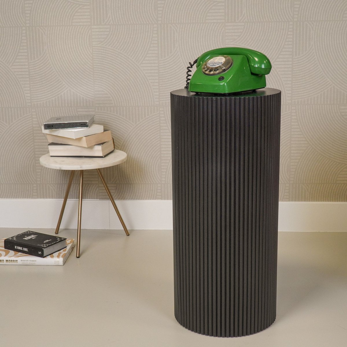 Side table or  pillar cylinder - black