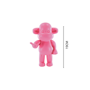 Ornament - hang losse aap beeldje 'de legende' - roze - 11x7x19cm