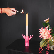 Candle holder - Reindeer - Ceramic - Neon Pink - 11x6x11cm