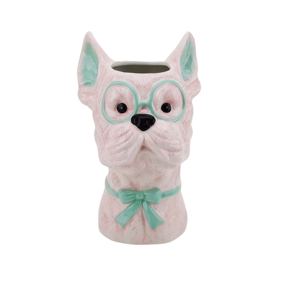 VASE - VASE À FLEURS CHIEN - Rose/menthe - 13,5x14,5x23cm