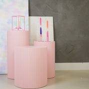 Side table / Column - Cylinder - Light pink 