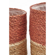 Damian Plant basket - Set of 2 - H20 x Ø20 cm - Seagrass - Red