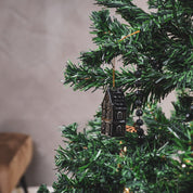 Christmas ornament - House - Ceramic - Black - 3.5x2x6.5cm