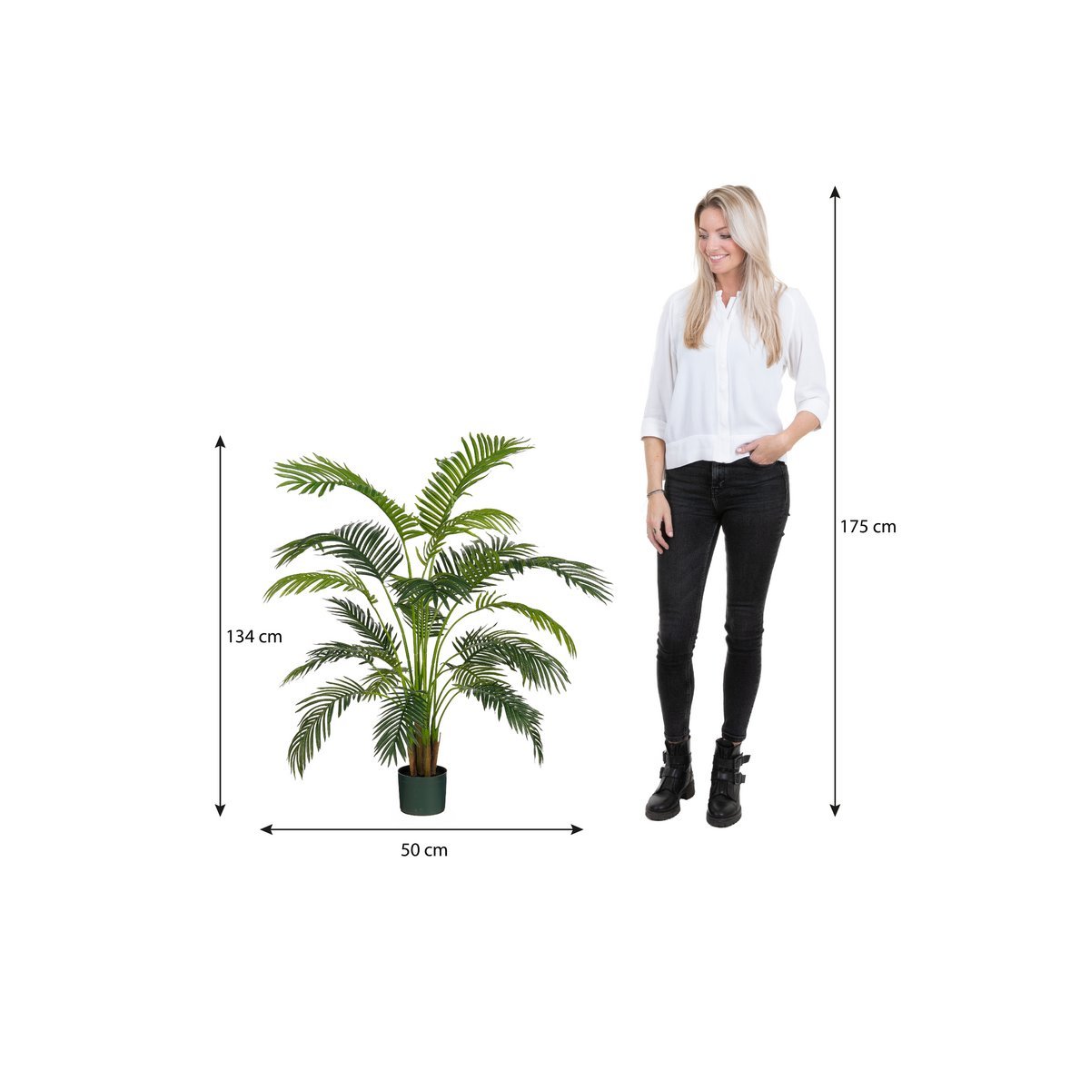 Areca Palm artificial plant in pot - H134 x Ø50 cm - Green
