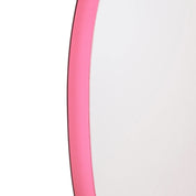 Mirror - wandspiegel rond - metaal - roze - Ø60cm