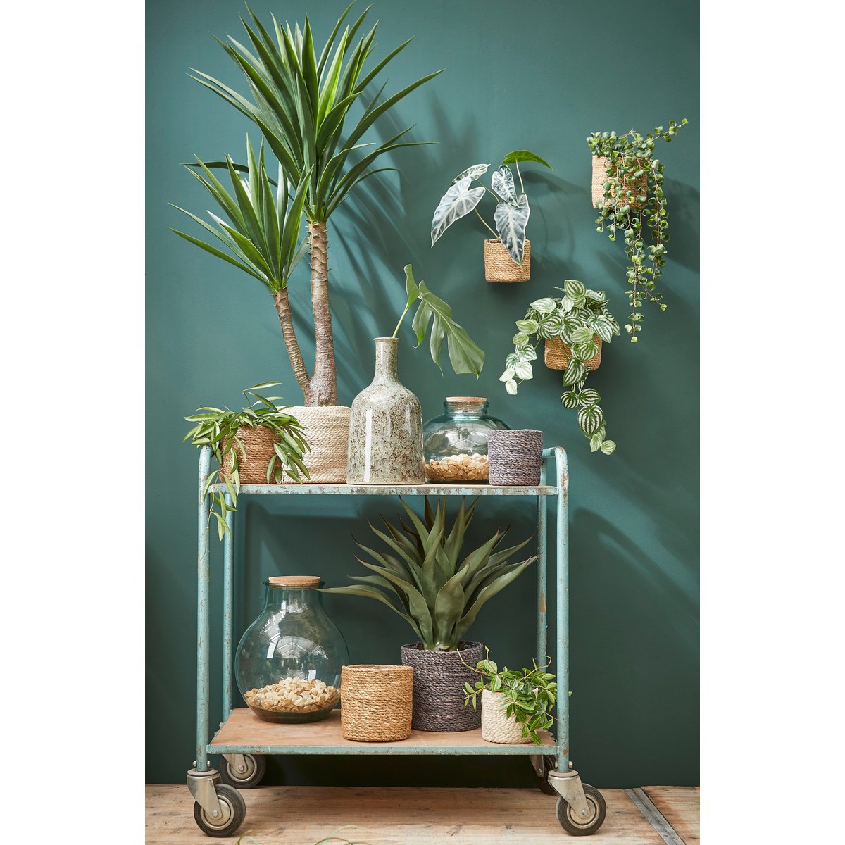 Atlantic Plant Basket - Set of 3 - H16 x Ø16 cm - Jute - Cream