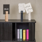 Ornament - Clip Cardholder - Wood - Black - 4x15cm 