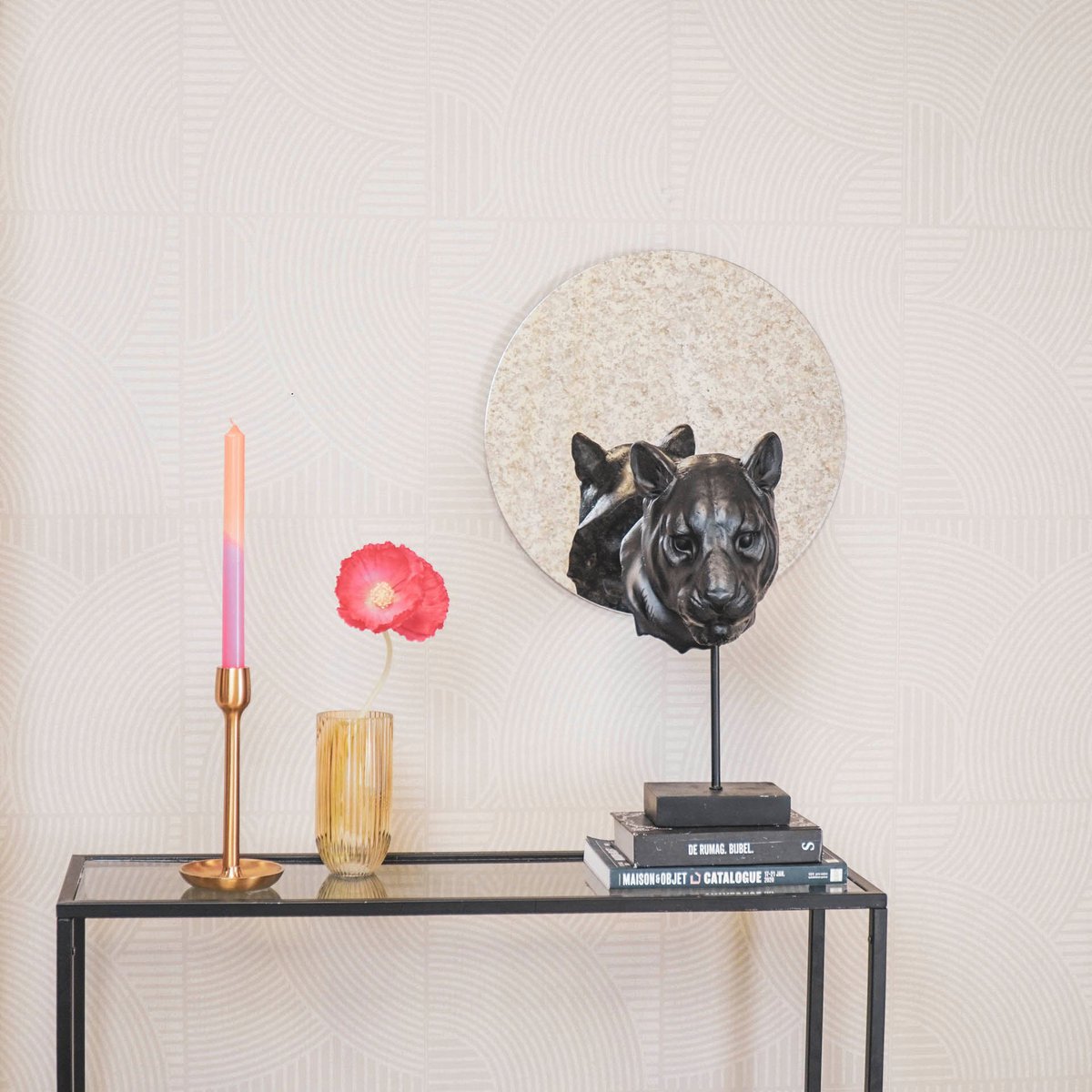 Mirror - Round - Smoked glass - 40x1x40cm