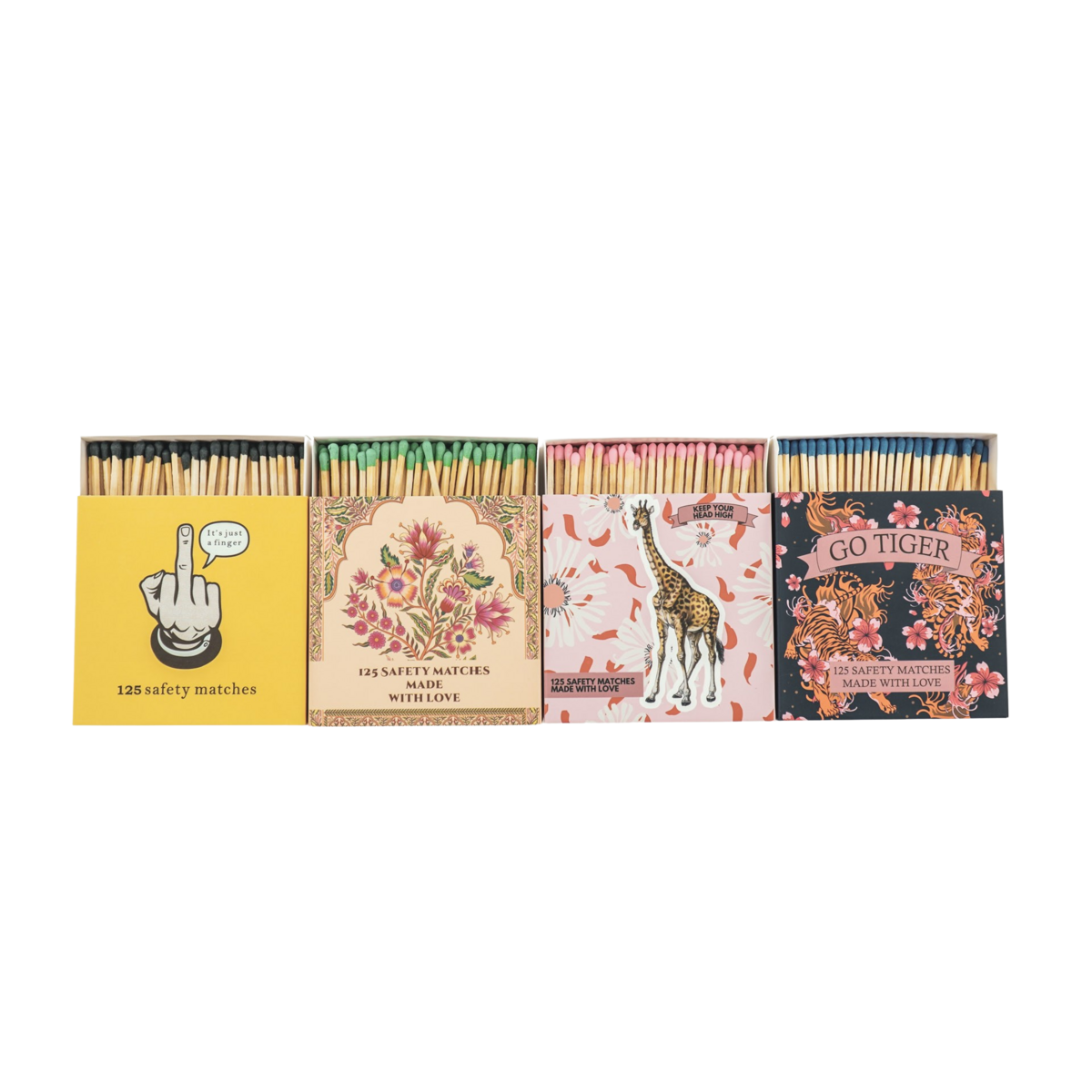 Matchbox - Lucifer Box Flowers- Green/ Pink - 11x11x3cm