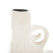 Kaarsenhouder - pistool - keramiek - wit - 12x5x12cm