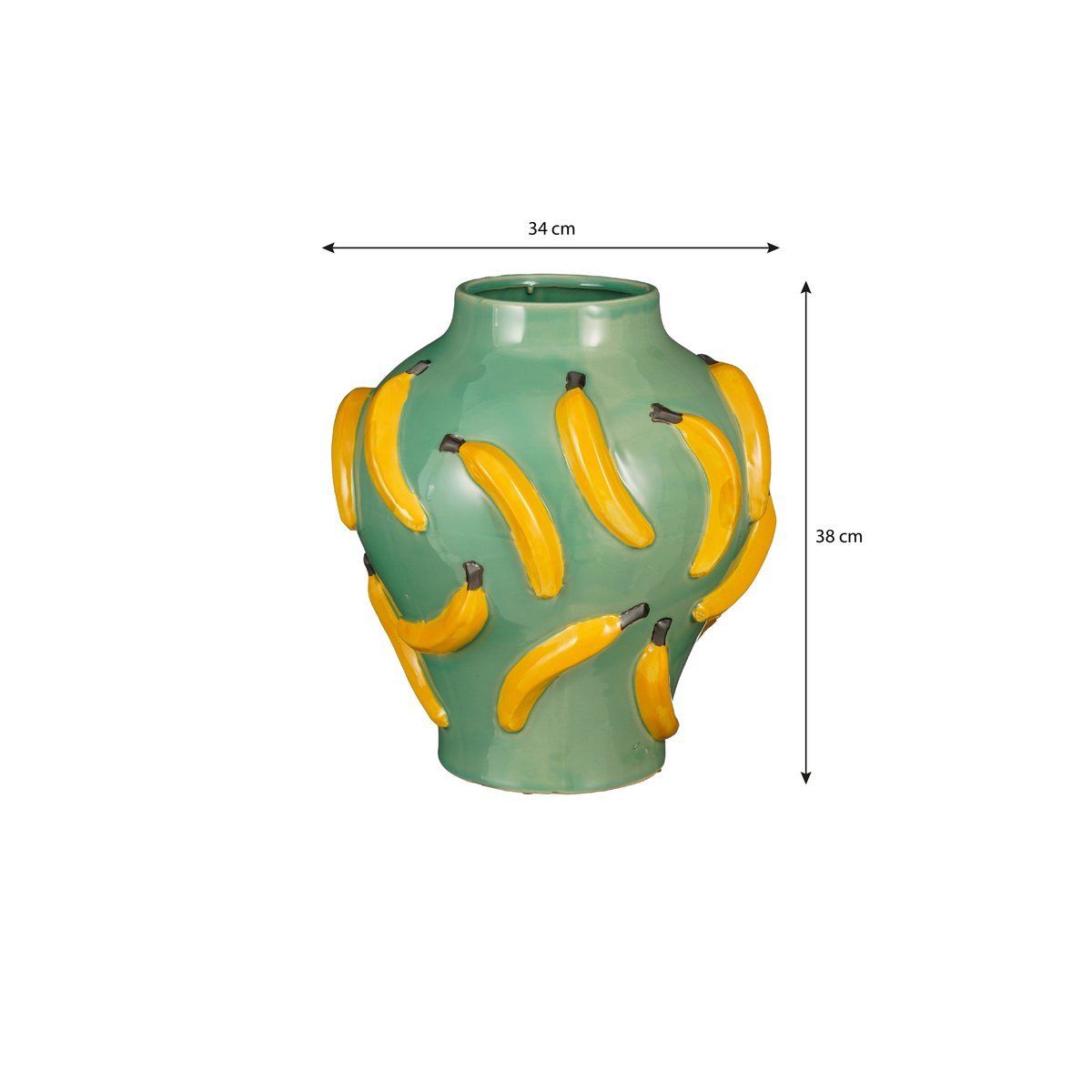 Mosa Vase - H38 x Ø34 cm - Ceramics - Light green