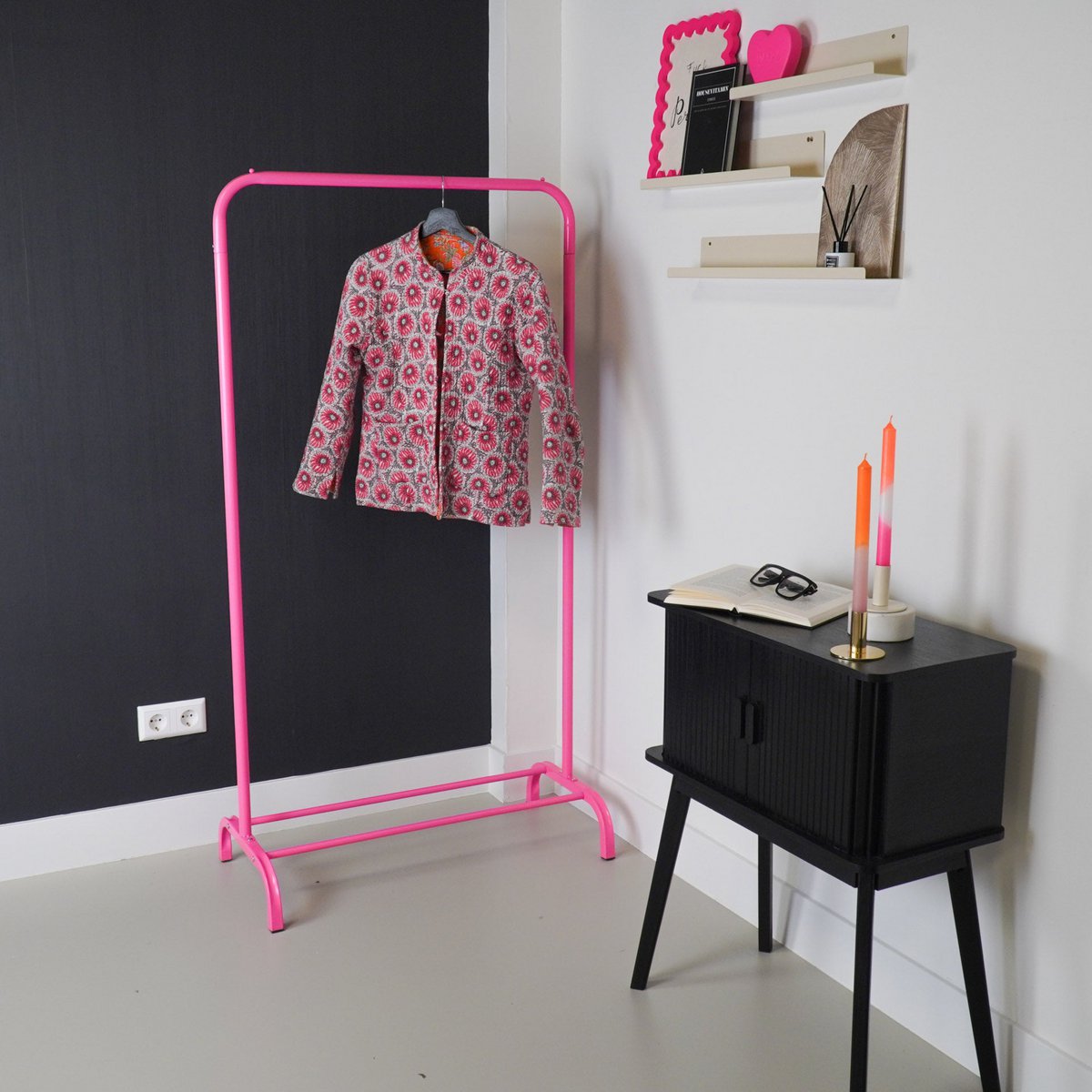 Clothrack - Metaal - roze - 80x40x150cm
