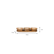 Tomar Dishes and Tray - L35 x W12 x H5 cm - 100% FSC Mango Wood - Light Brown