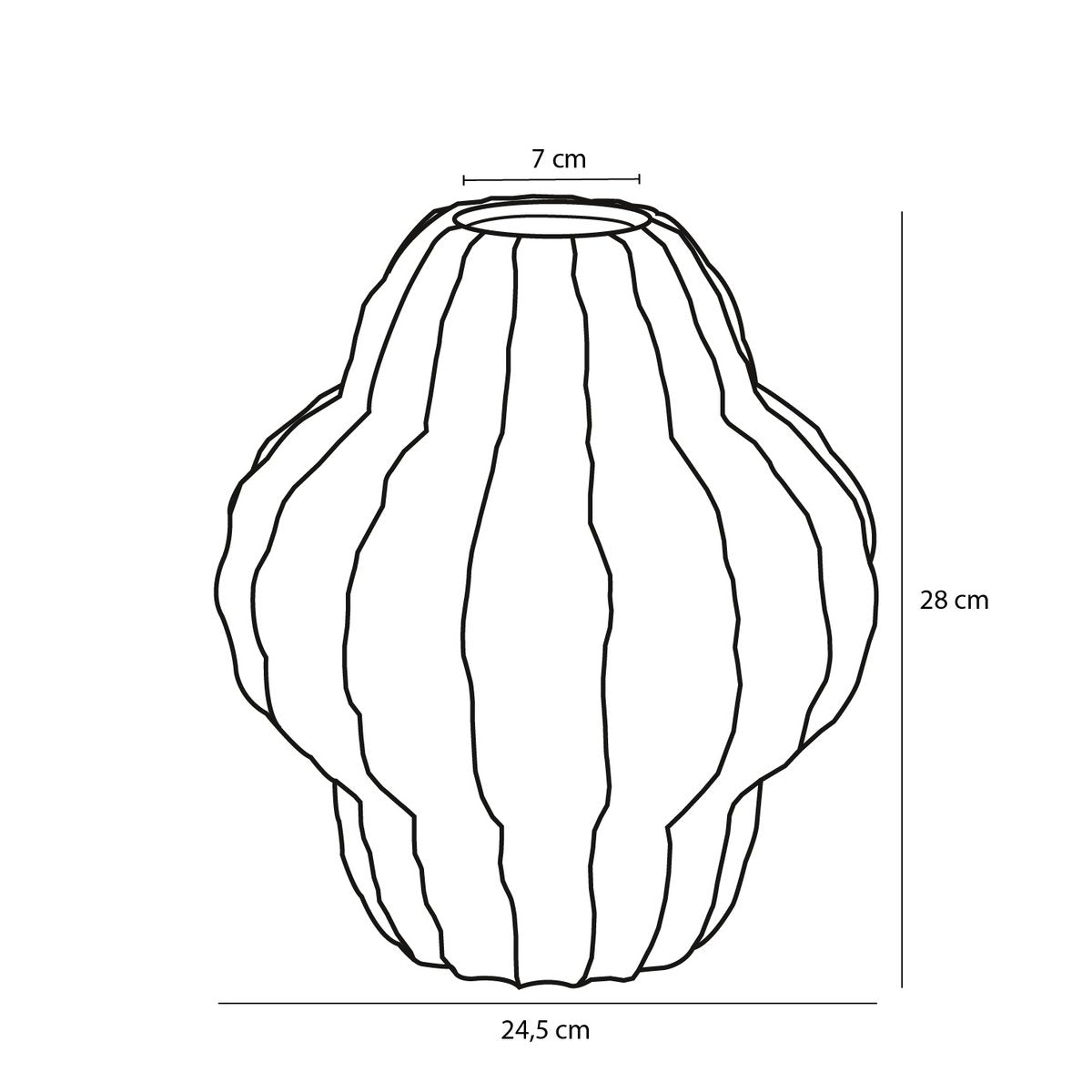 Altea Vase - H28 x Ø25 cm - Ceramic - Gold