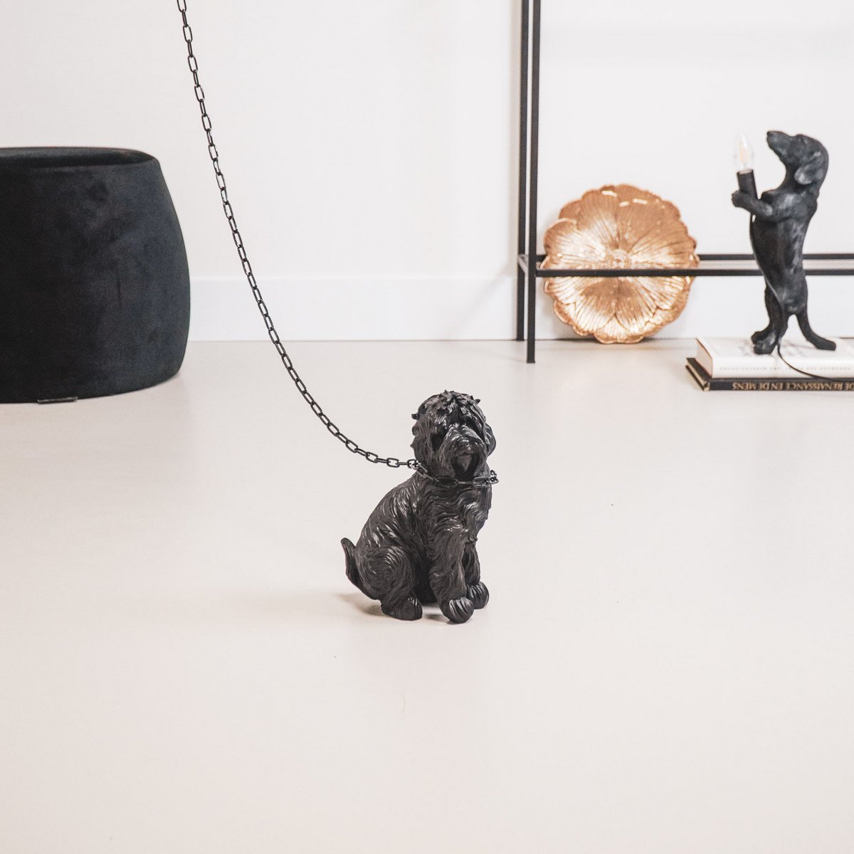 Ornament - Labradoodle Dog - Polyresin - Black - 16x23.5cm