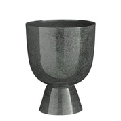 Cache-pot James sur pied - H28 x Ø22 cm - Métal - Gris