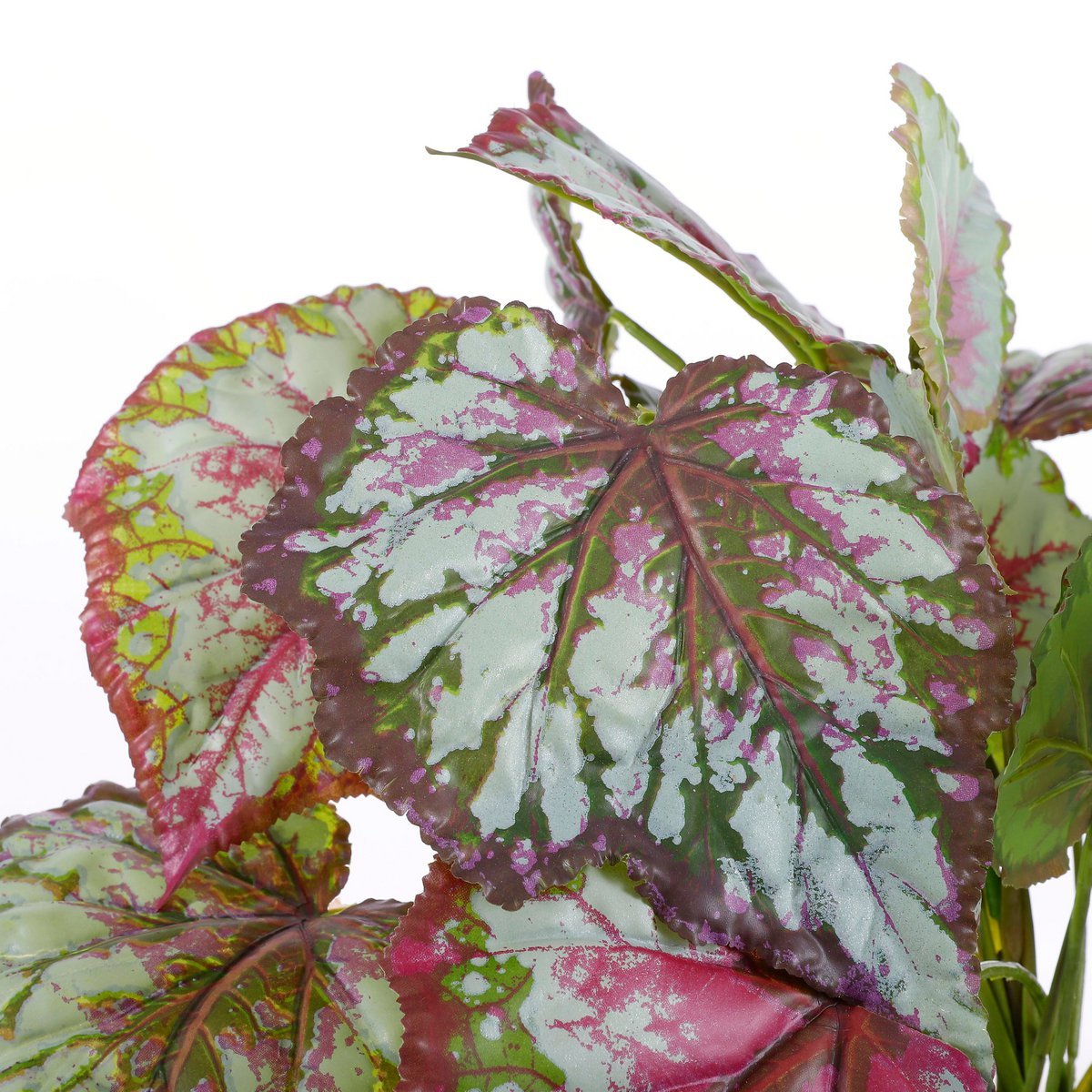 Artificial Begonia Plant in Flower Pot Stan - H40 x Ø38 cm - Red