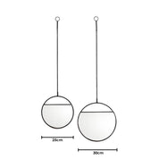Miroir - Miroir mural rond - Métal - Noir - S2- 25x90 et 30x100