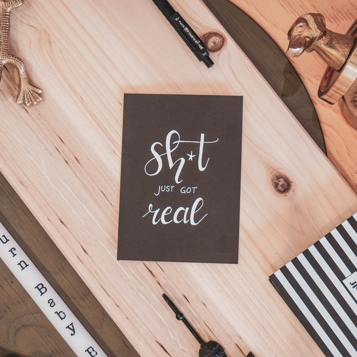 Postcard - Shit just got real - Set of 5