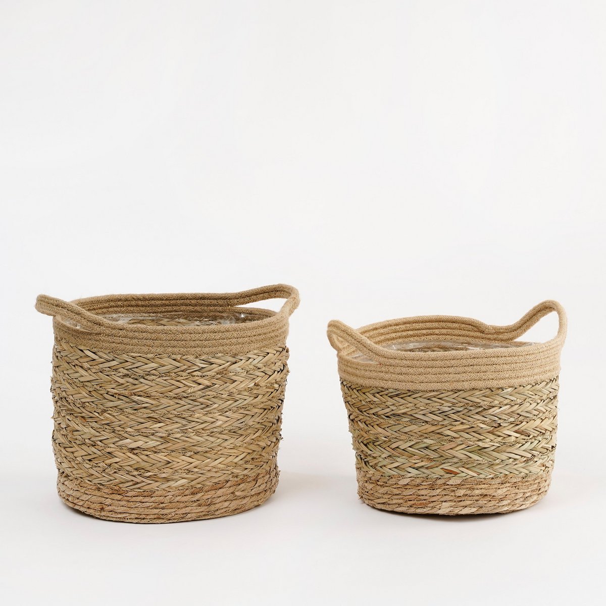 Anne Plant Basket - Set of 2 - H28 x Ø30 cm - Seagrass - Light brown