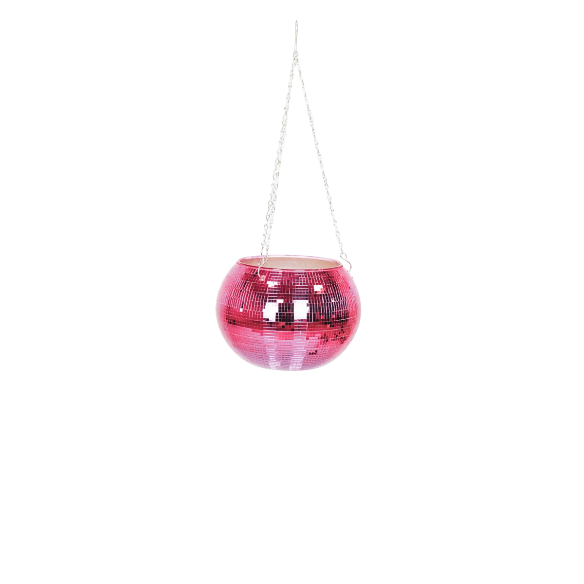 Hanging Planter - Disco - Glass - Pink - 25x25x25cm
