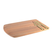 Wooden decorative board with 2 knives