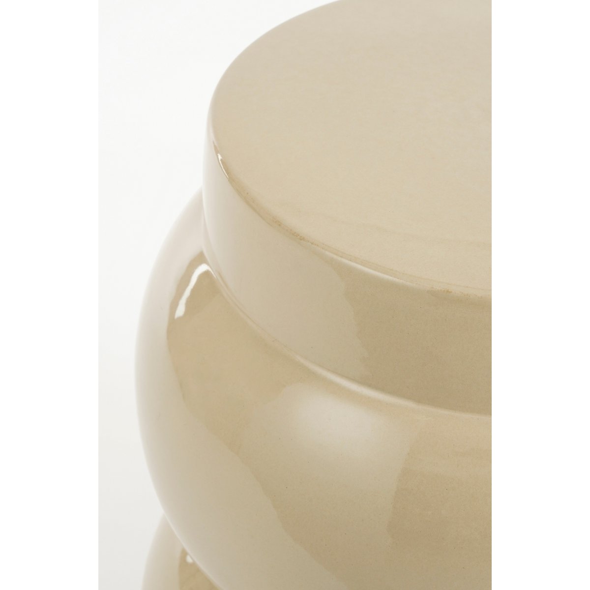 Vendi Side table - H40 x Ø35 cm - Ceramic - Cream