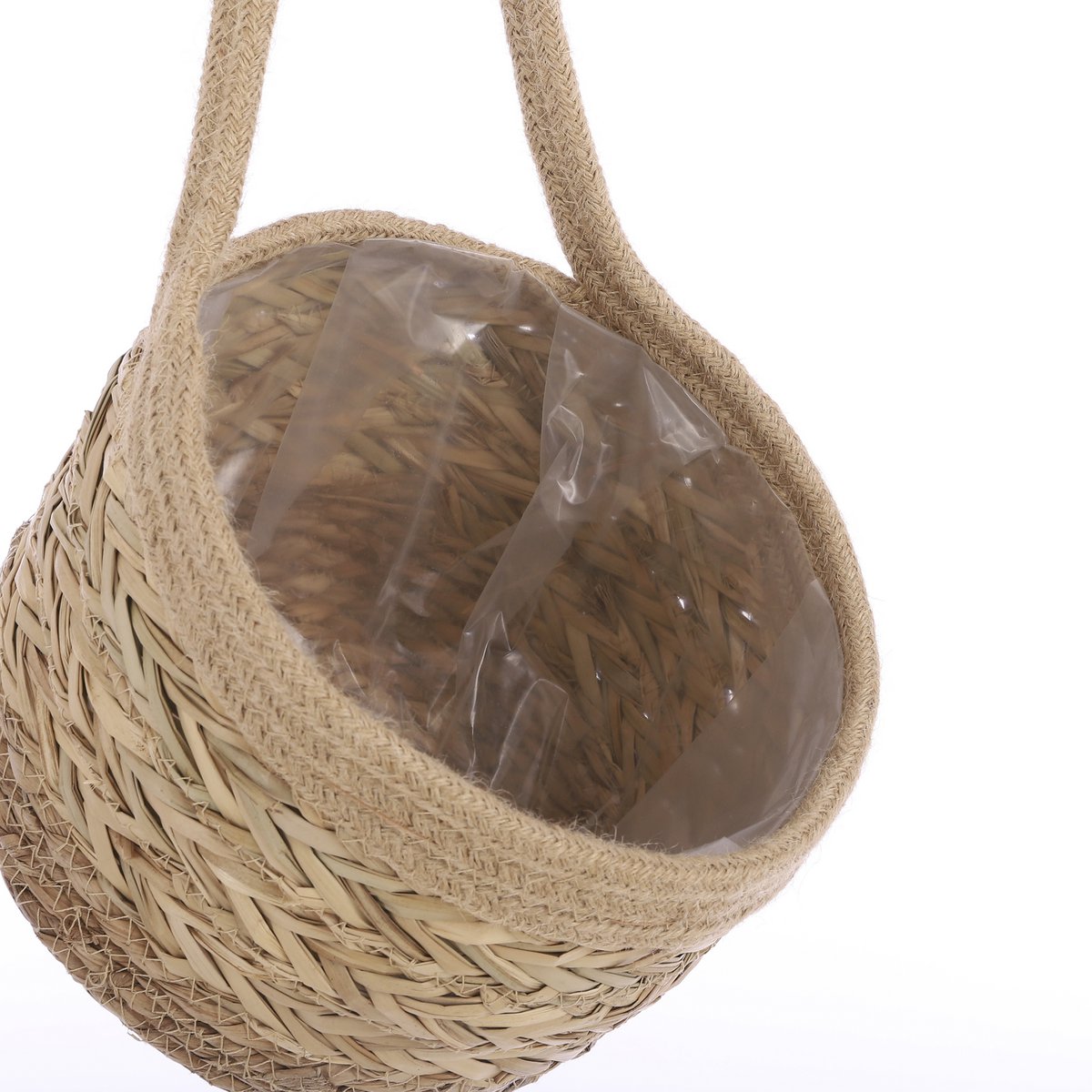 Anne Hanging Flower Pot - Set of 2 - H20 x Ø25 cm - Seagrass - Light brown