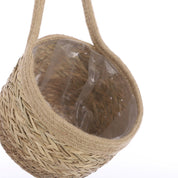 Anne Hanging Flower Pot - Set of 2 - H20 x Ø25 cm - Seagrass - Light brown