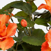 Plante d'hibiscus artificielle en pot Stan - H40 x Ø30 cm - Orange