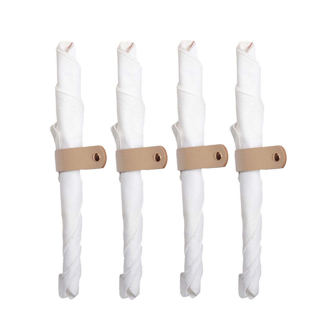 Set van 4 rondes faux lederen handdoek