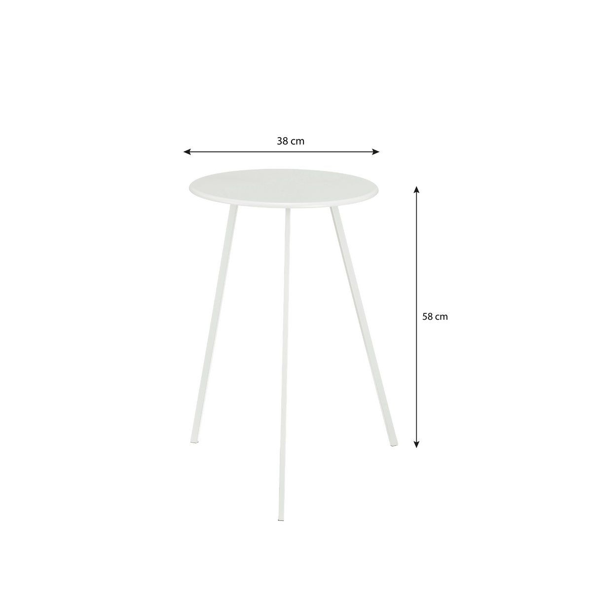 Seatle side table outside - H58 x Ø38 cm - Metal - White