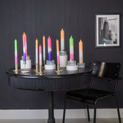 Candles - Dipdye - Wax green/white/pink - S4