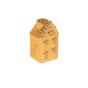 Candle holder - House - Ceramic - Gold - 6x6x11cm