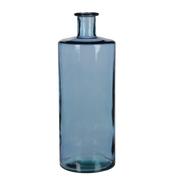 Guan Bottle Vase - H40 x Ø15 cm - Recycled Glass - Blue
