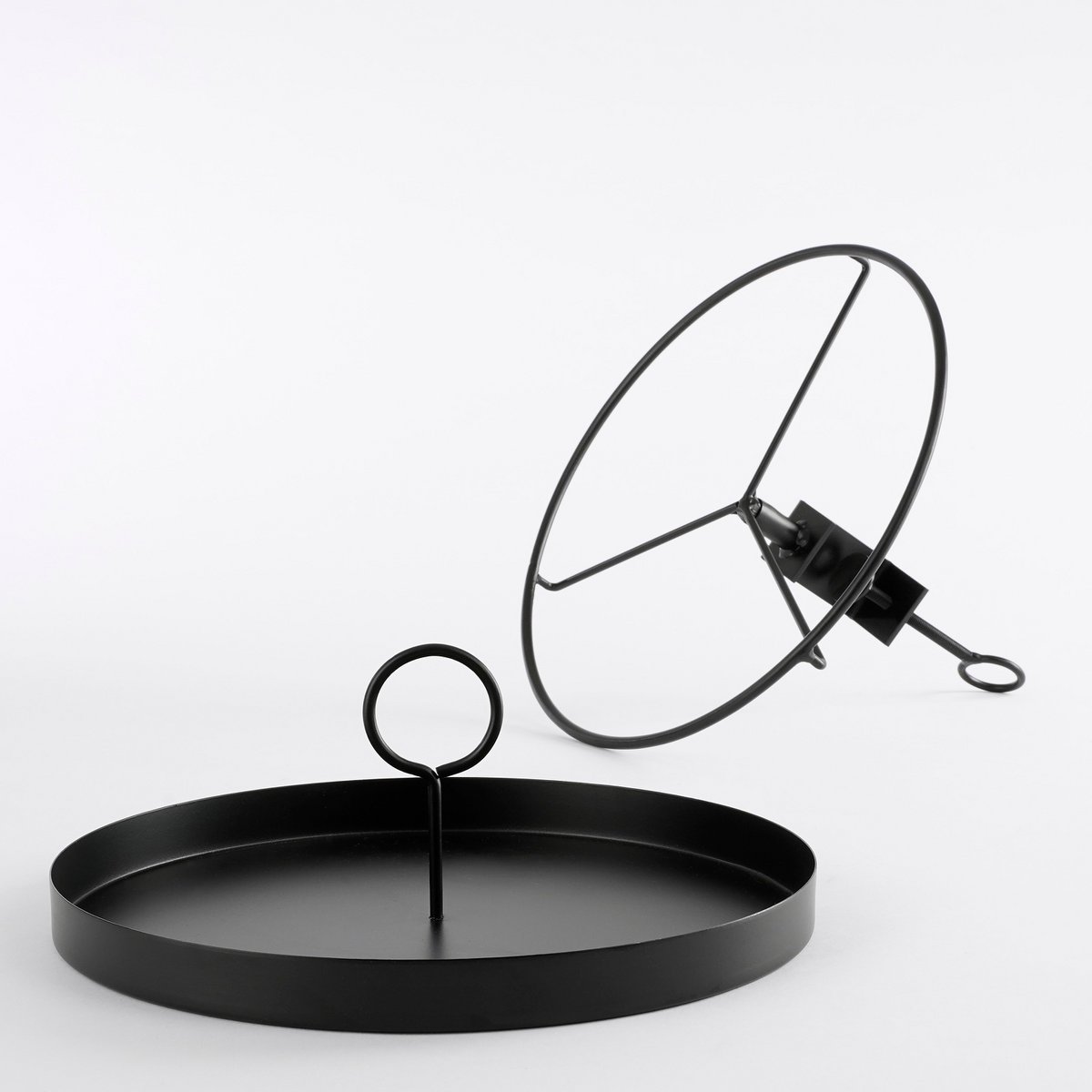 Aston Tray with Clamp - H30 x Ø31 cm - Metal - Black