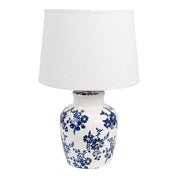 Tafellamp Wit Blauw, Keramiek Ø 28x44 cm E27/max 1x60W