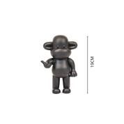 Ornament - hang los aap beeldje 'de legende' - zwart - 11x7x19cm